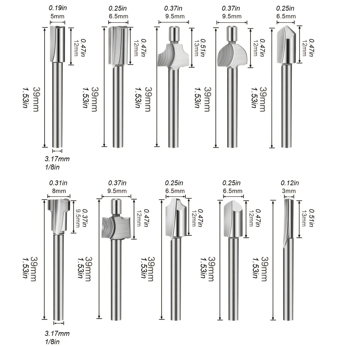 HSS Router Bit Milling Cutter for Rotary Tools