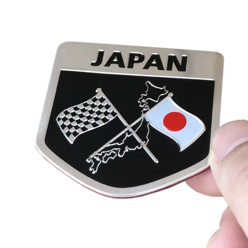 3D Aluminum Japan Flag Car Badge Emblem Sticker - image 2
