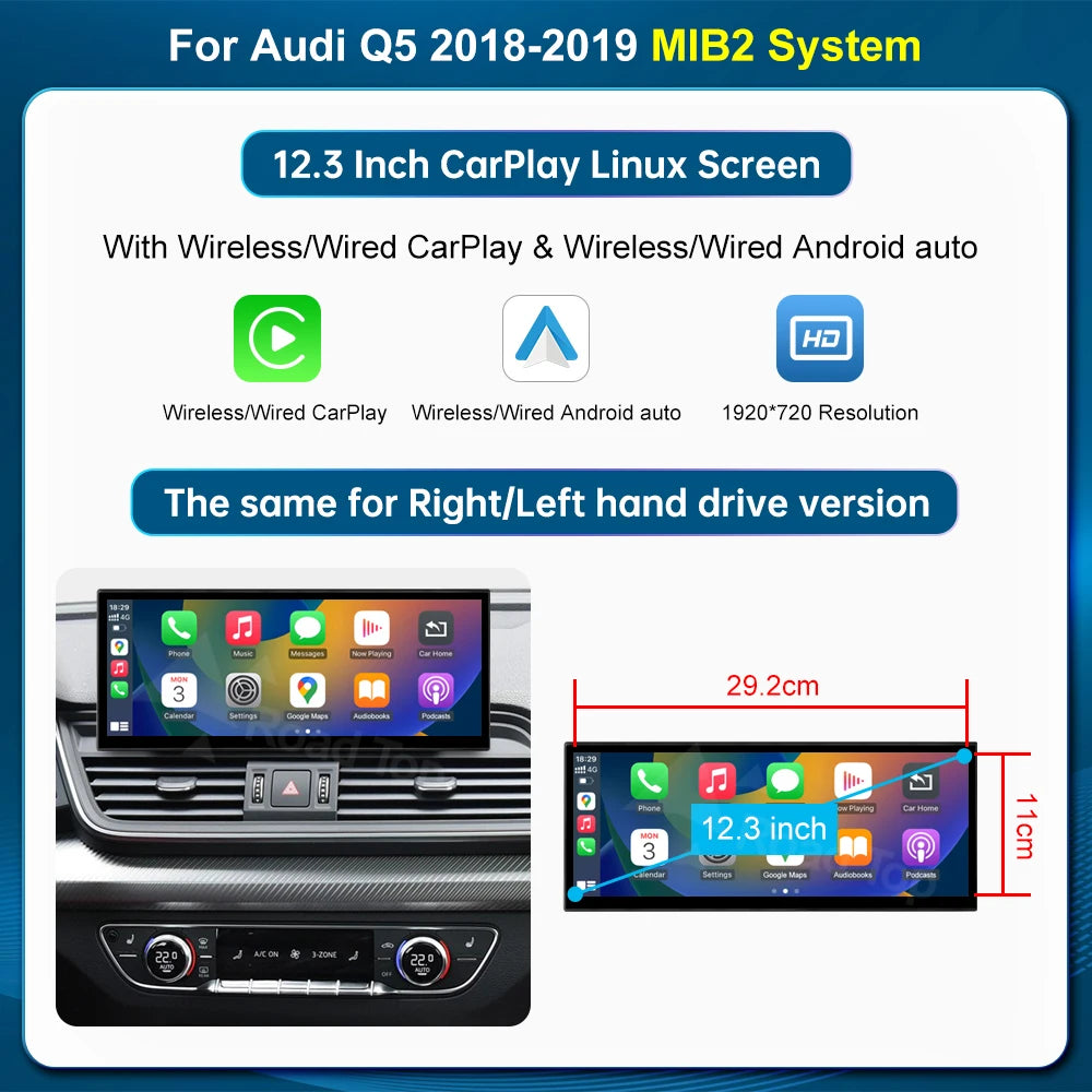 12.3'' Touchscreen Multimedia Display for Audi Q5 (2018-2019) - image 7