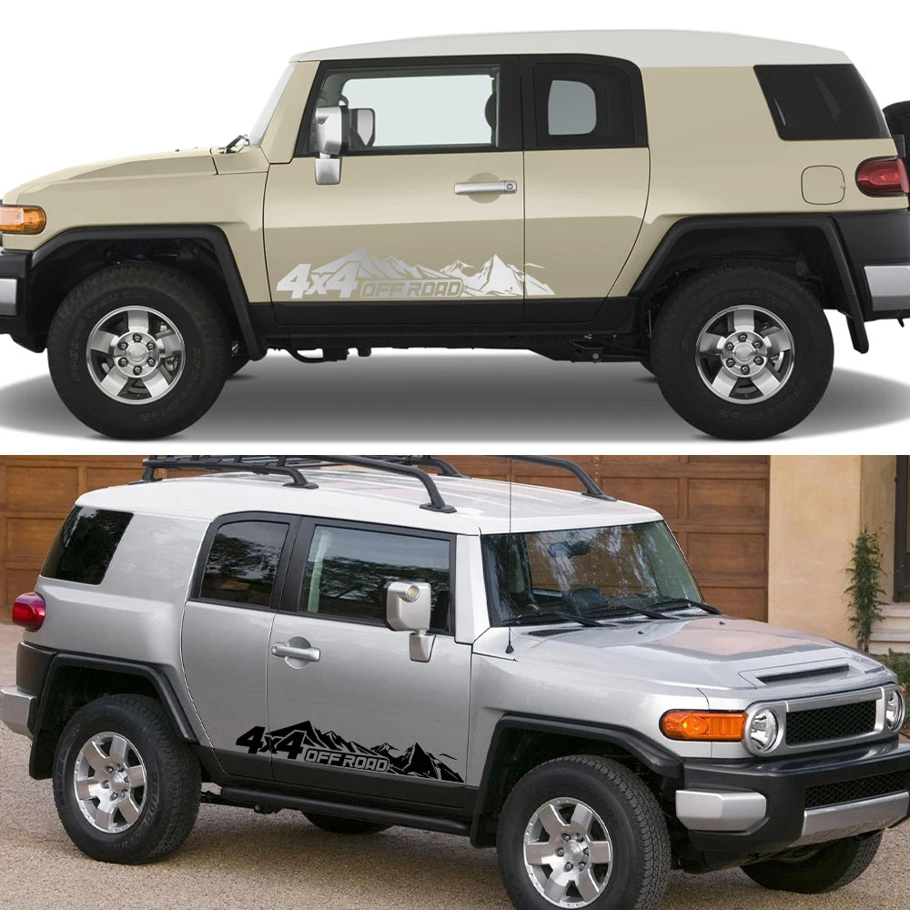 4x4 Off Road Side Decals for Car Doors, 2 pcs