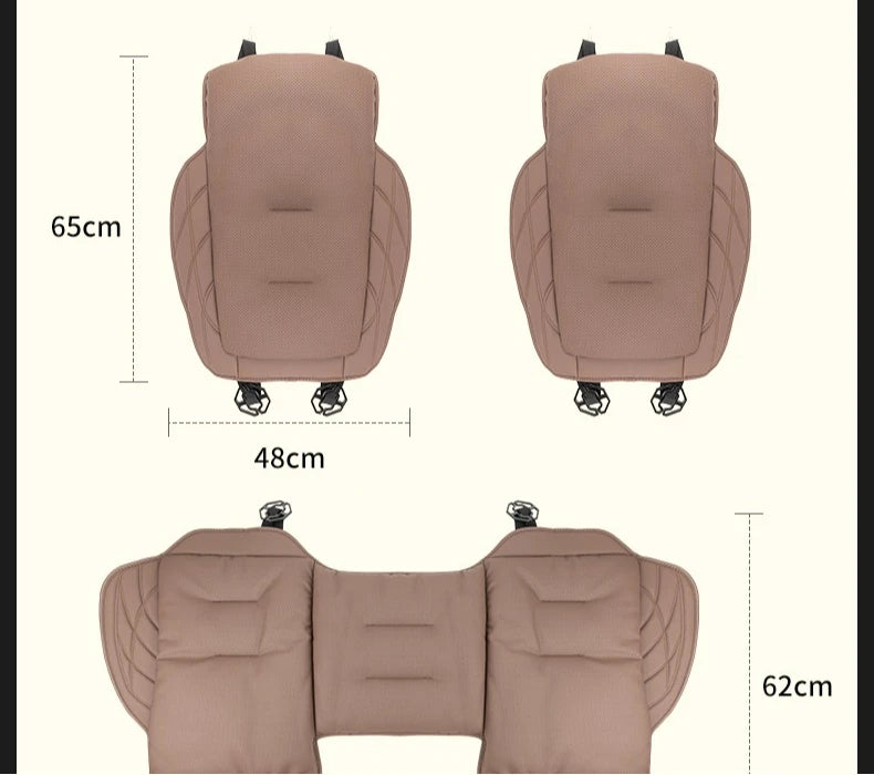 Synthetic Leather Car Seat Cushion with Lumbar Section