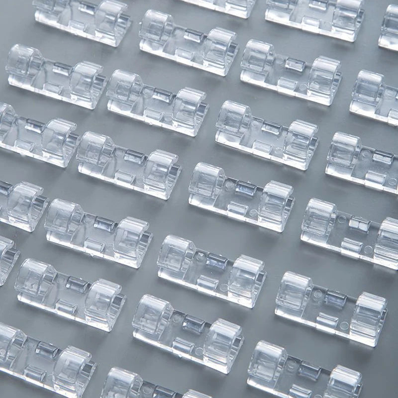 Transparent Cable Organizer Clips, 20/100 Pack