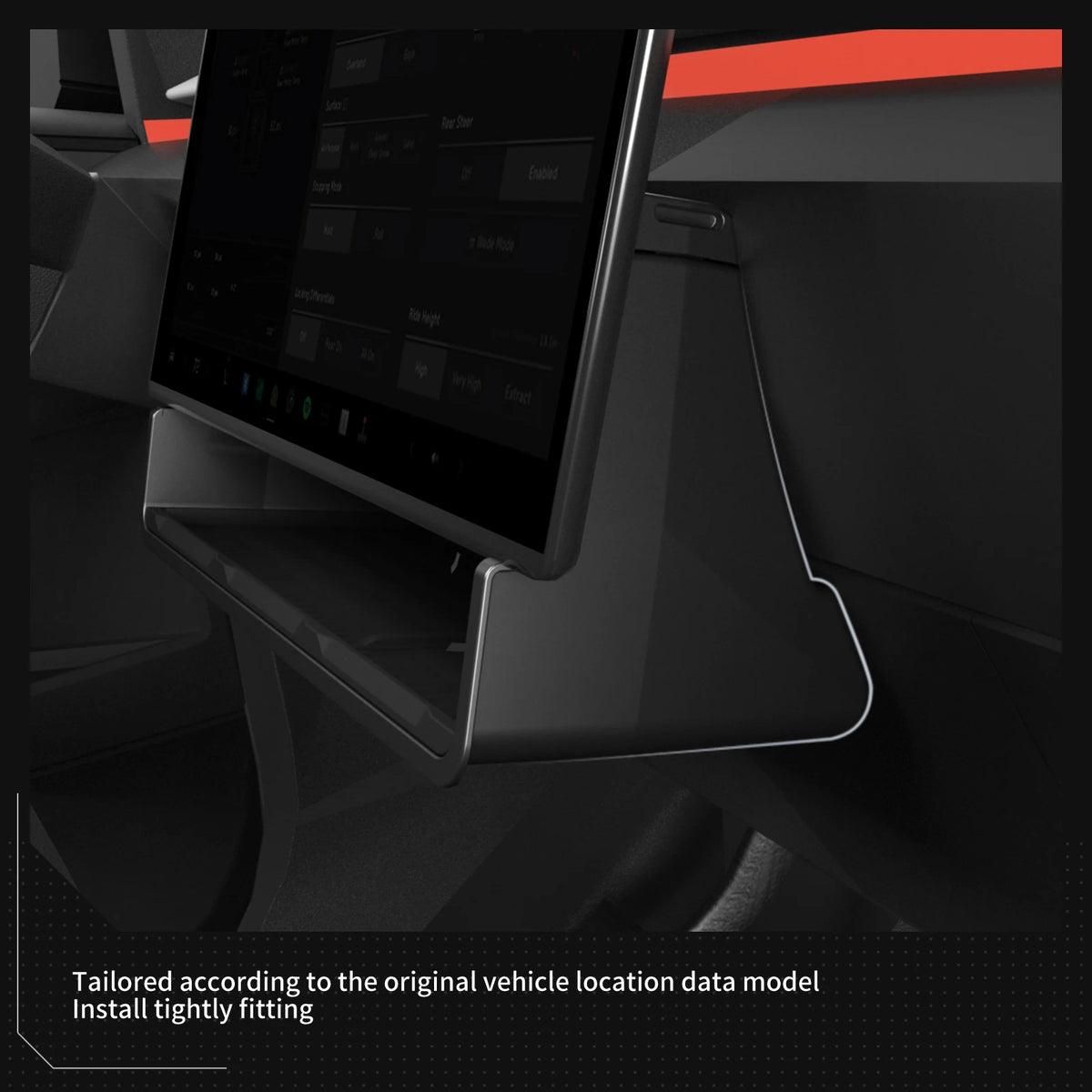 Hidden Storage Tray Under Center Screen for Tesla Cybertruck