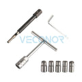 Diesel Injector Seat Cutter Cleaner Tool Set 7pcs Flat & Angled Reamers