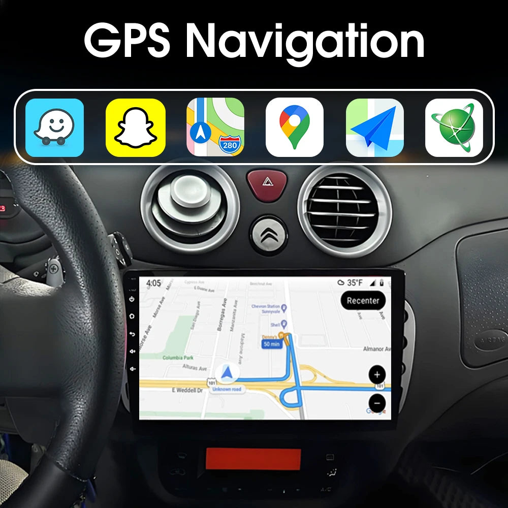 Android Car Stereo for Citroen C2 C3 2001-2010 GPS Navigation CarPlay - image 6