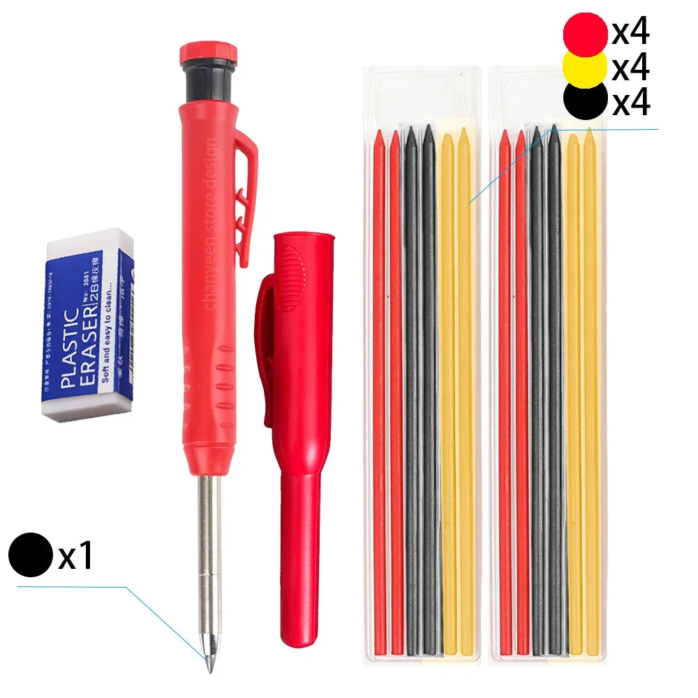 3-Color Carpenter Pencil Set with Sharpener & Refills - image 32