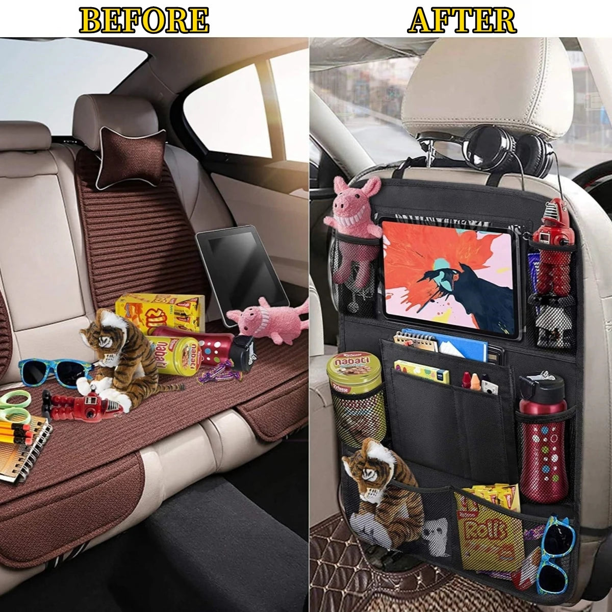 Car Organizer Backseat Hanging Organizer Kit With Large Storage Bag Super Capacity Trunk Organizer For SUV Truck Van Save Space