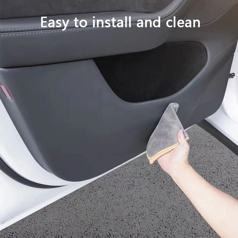 Door Anti-Kick Pad Leather Trim Kit for Tesla Model Y L 6-Seat