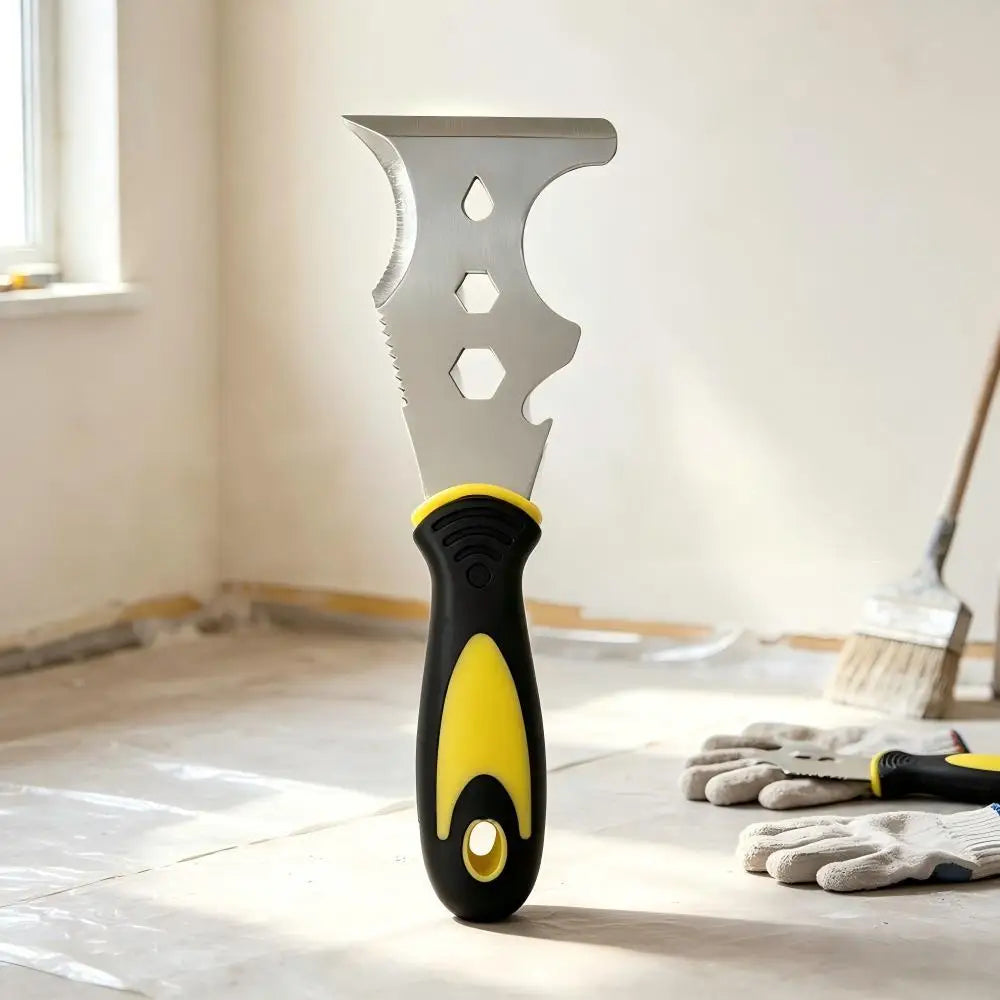 15in1 Multifunctional Paint Scraper Putty Knife with Dual Color Handle Easy to Clean