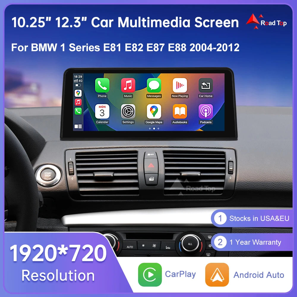 10.25-inch Wireless CarPlay & Android Auto Display for BMW 1 Series
