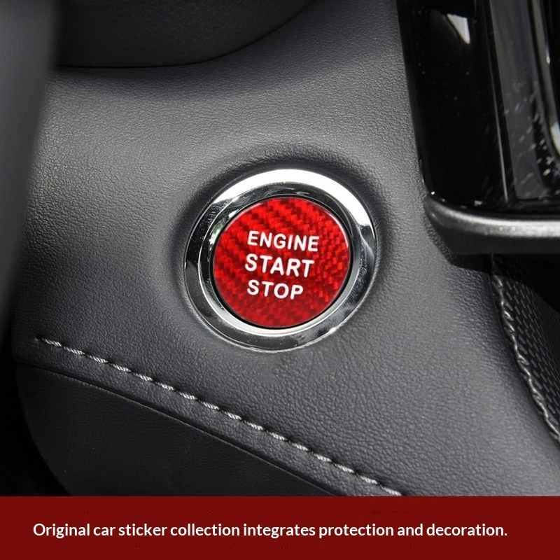 Carbon Fibre Start Stop Button Sticker for Toyota RAV4 and Corolla - view 4