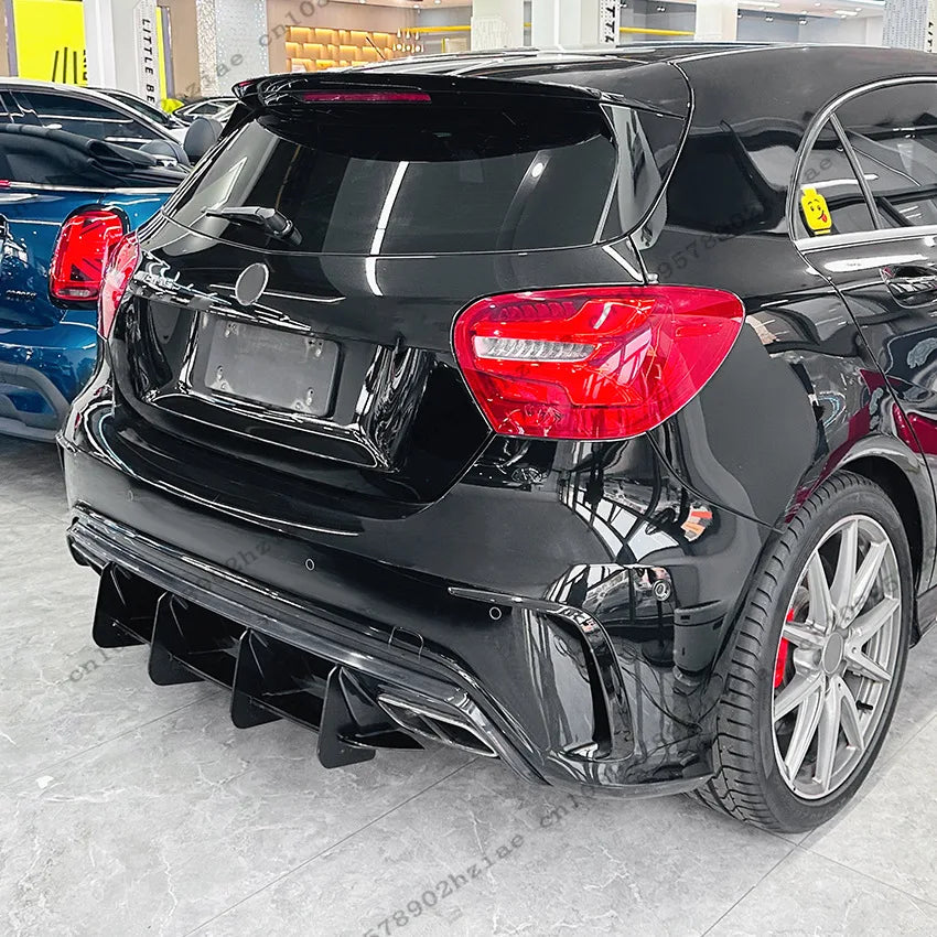 Rear Bumper Lip Diffuser For Mercedes-Benz A Class W176 A160 A180 A200 A250 A260 A45 AMG 2013-2018 Hatchback Air Splitter Tuning