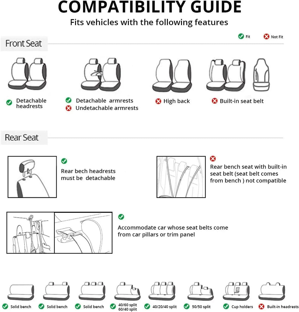 Universal Car Seat Covers – Full Set for Cars, SUVs & Trucks - image 6