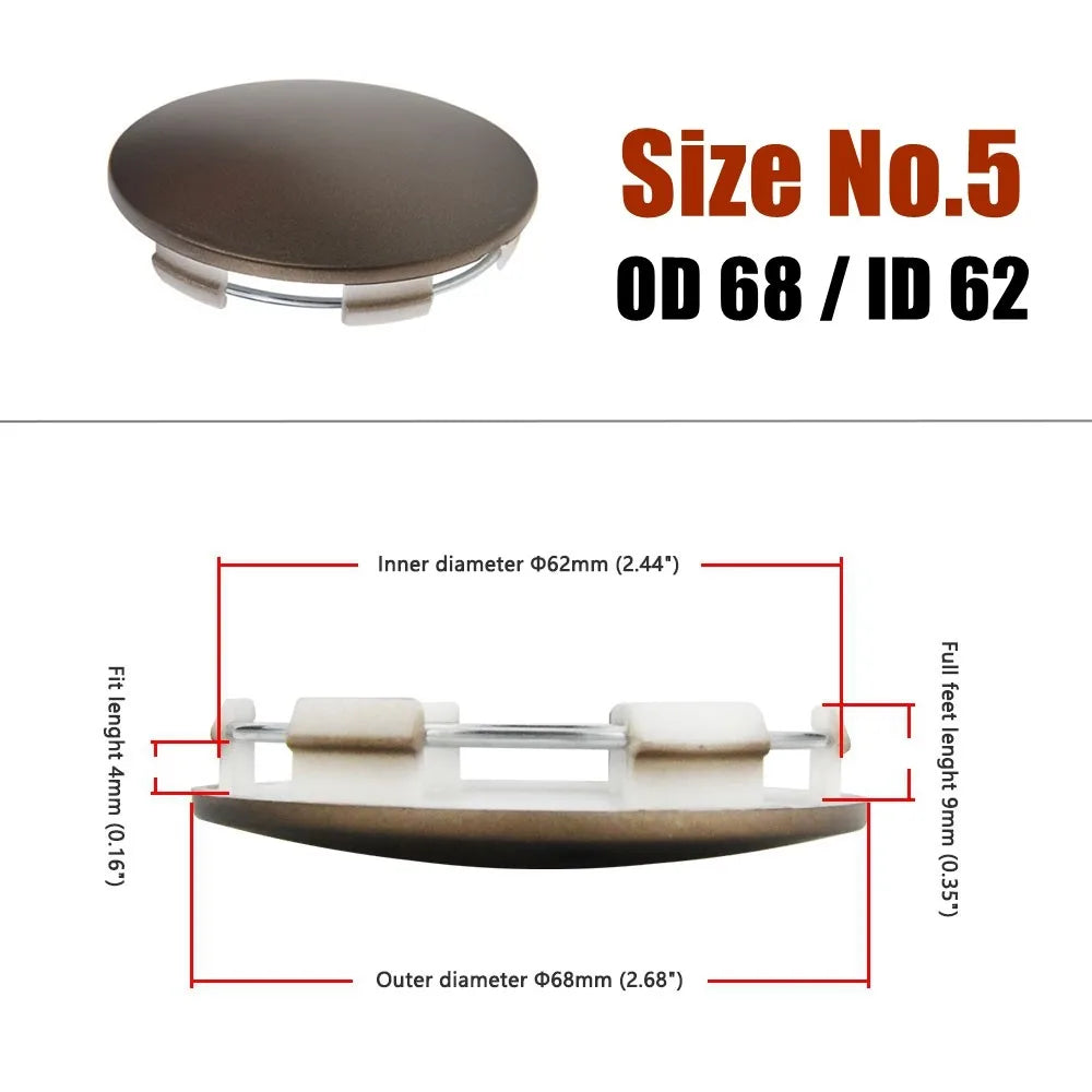 Universal Blank Wheel Center Caps, No Logo, Set of 4