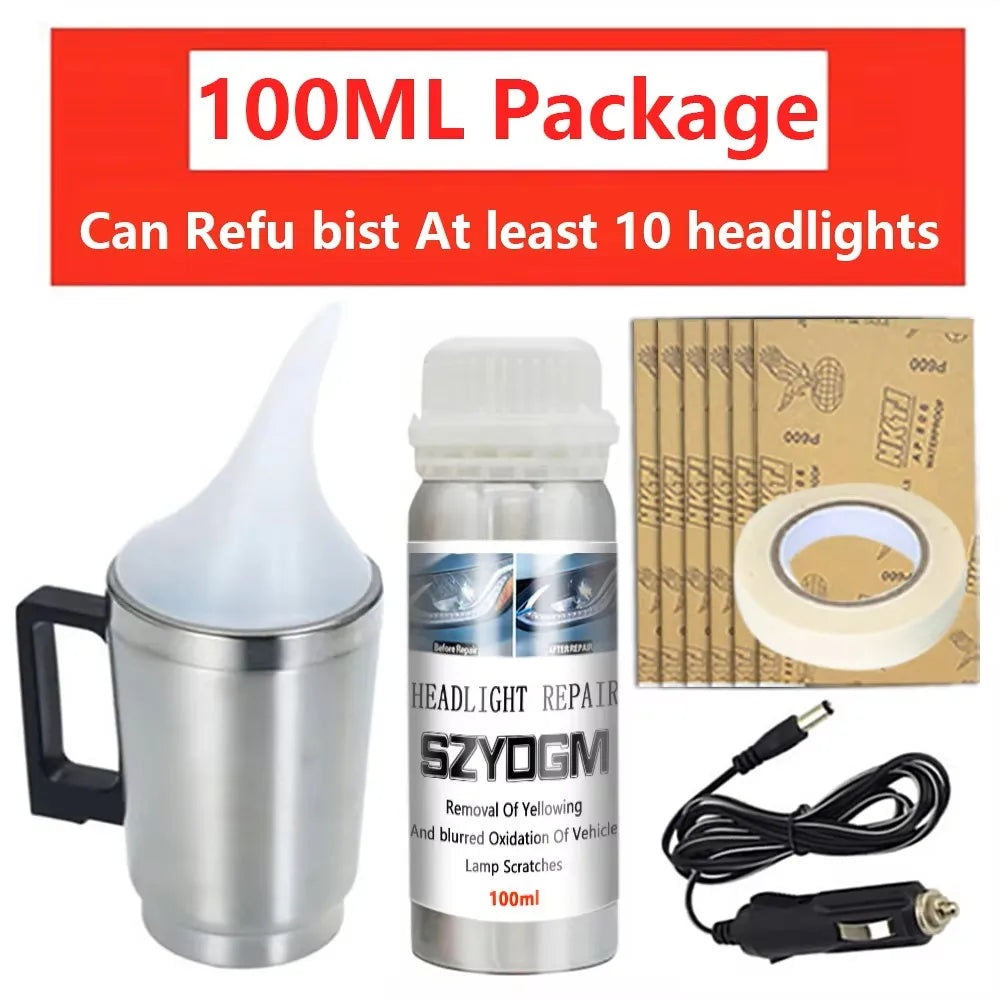 Car Headlight Restoration Polish Kit for Anti-Scratch Lens Repair