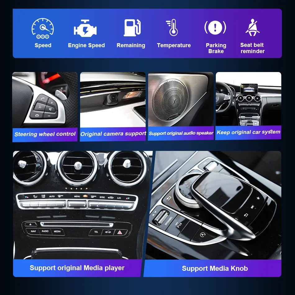 Wireless CarPlay & Android Auto Screen for Mercedes C-Class 2015-2018 - image 6