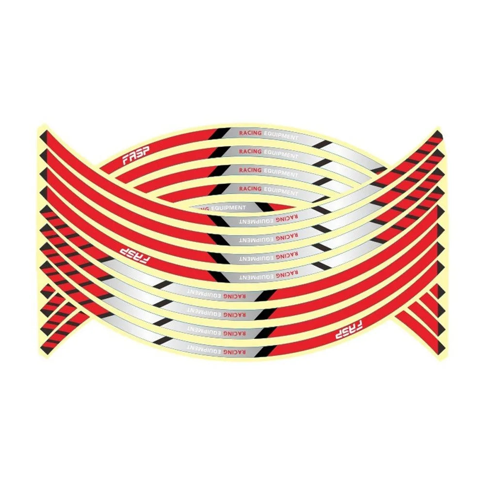 Reflective Wheel Rim Stripe Stickers for 17-18 Inch Motorcycle Wheels