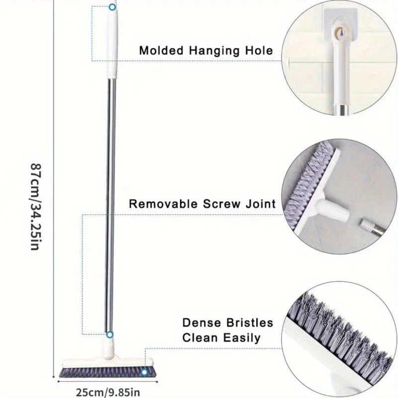 Long-Handle Hard-Bristle Bathroom Floor Brush