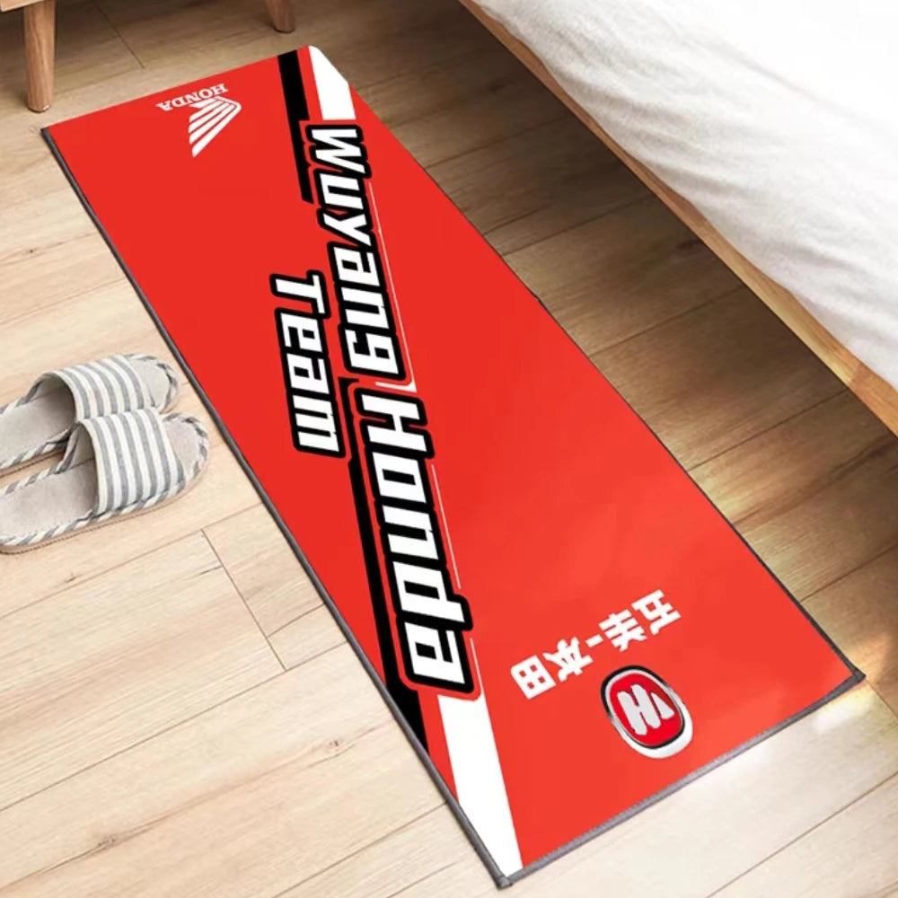Racing Motorcycle Floor Mat Non-Slip Washable Garage Show Carpet for Motocross
