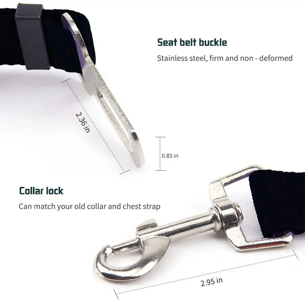 Adjustable Dog Car Seat Belt Harness for Safe Travel - image 5