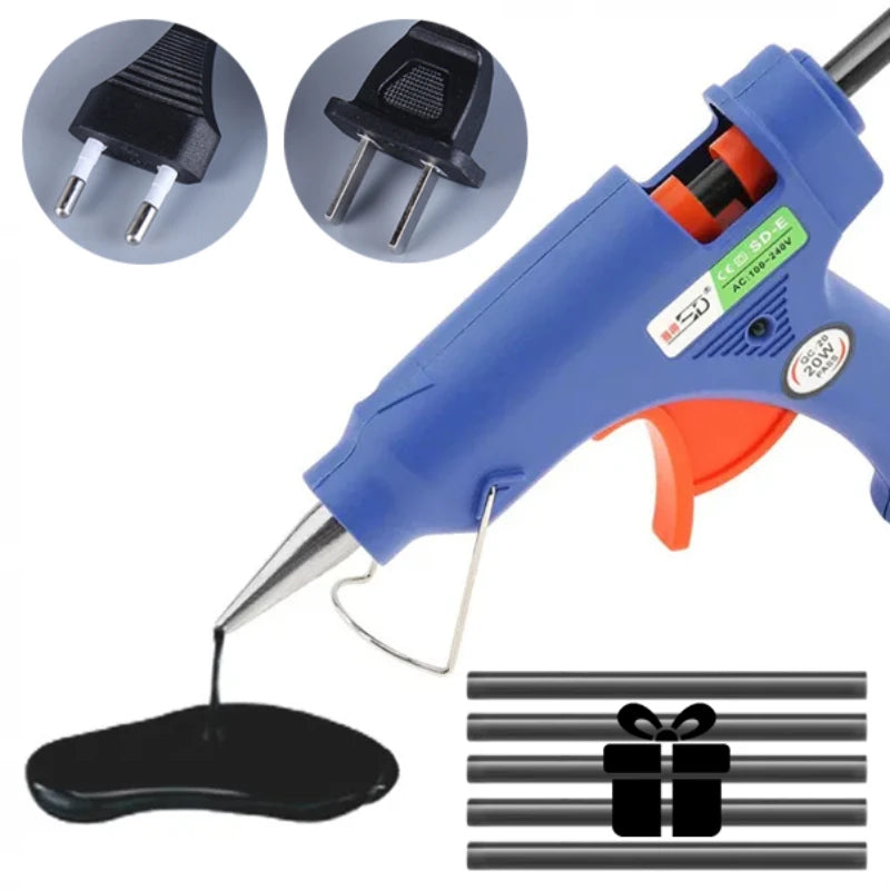 20W Hot Melt Glue Gun with 5Pcs Glue Sticks Fast Heating Mini for Car Dent Repair