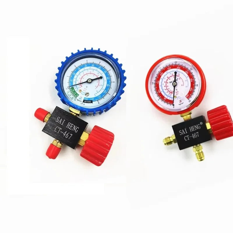 Refrigerator, Air Conditioner, Car Refrigerant Manifold Gauge High/Low Pressure R134a R404a R22 R410a Refrigerant Manometer