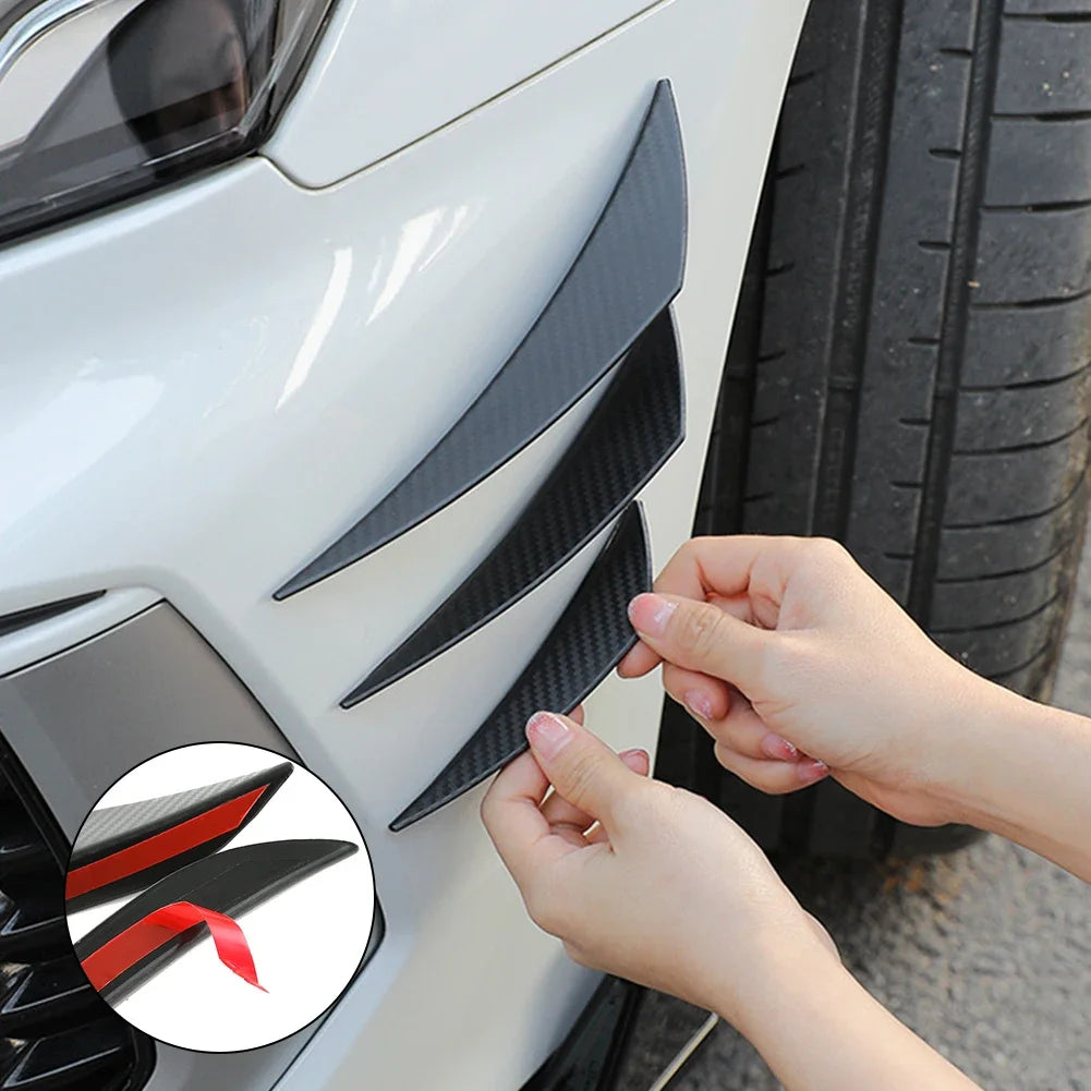 Universal Front Bumper Lip Spoiler Canards 4 or 6 Piece Set