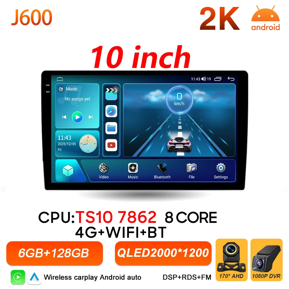 9/10 Inch Double DIN Car Stereo with Wireless CarPlay & Android Auto - image 12