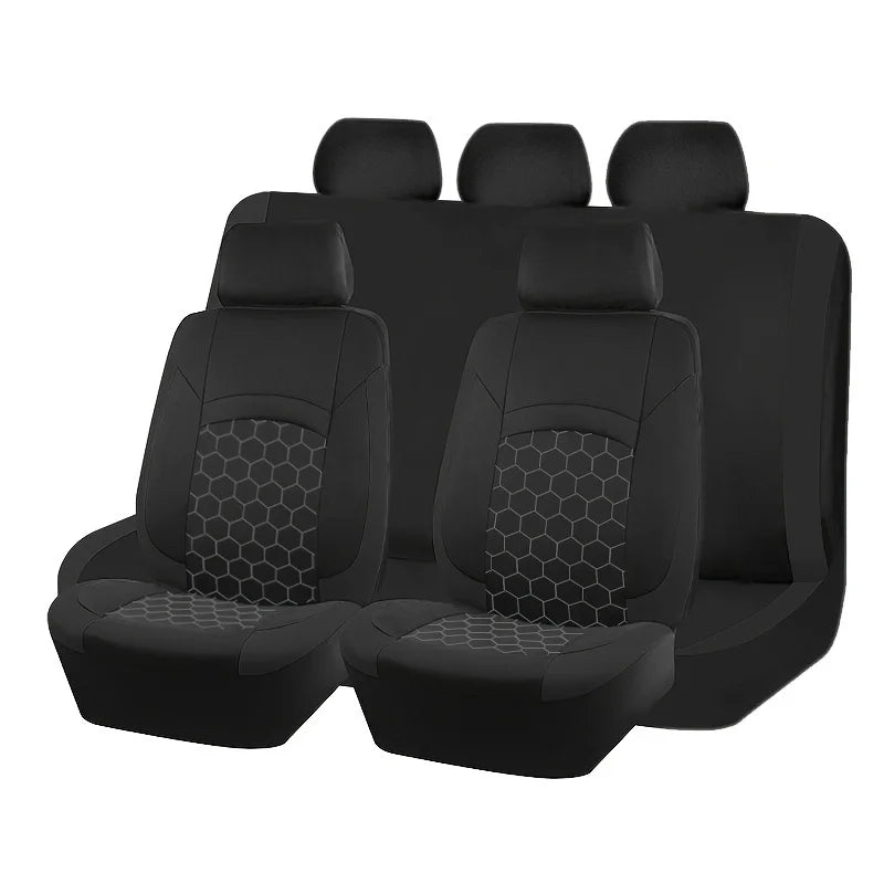 Breathable 9-Piece Car Seat Cover Set for 5 Seats