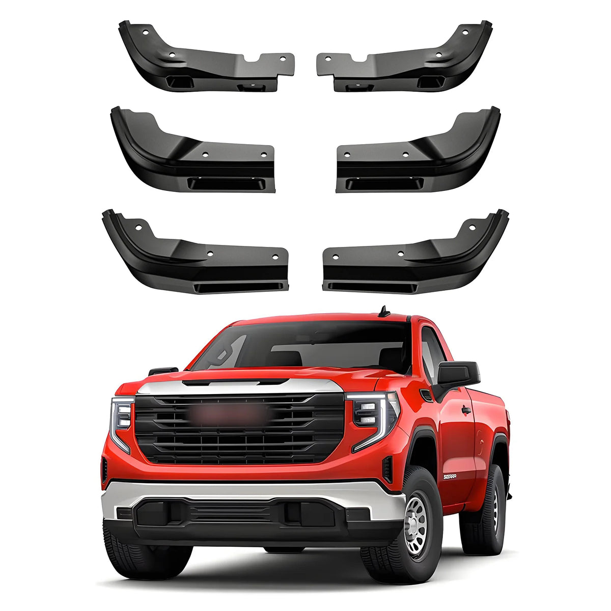 6PCS Mudguards for GMC Sierra 2019-2025 Accessories Front & Rear Mud Flaps Custom for GMC Sierra 1500, Anti-Scratch All Weather