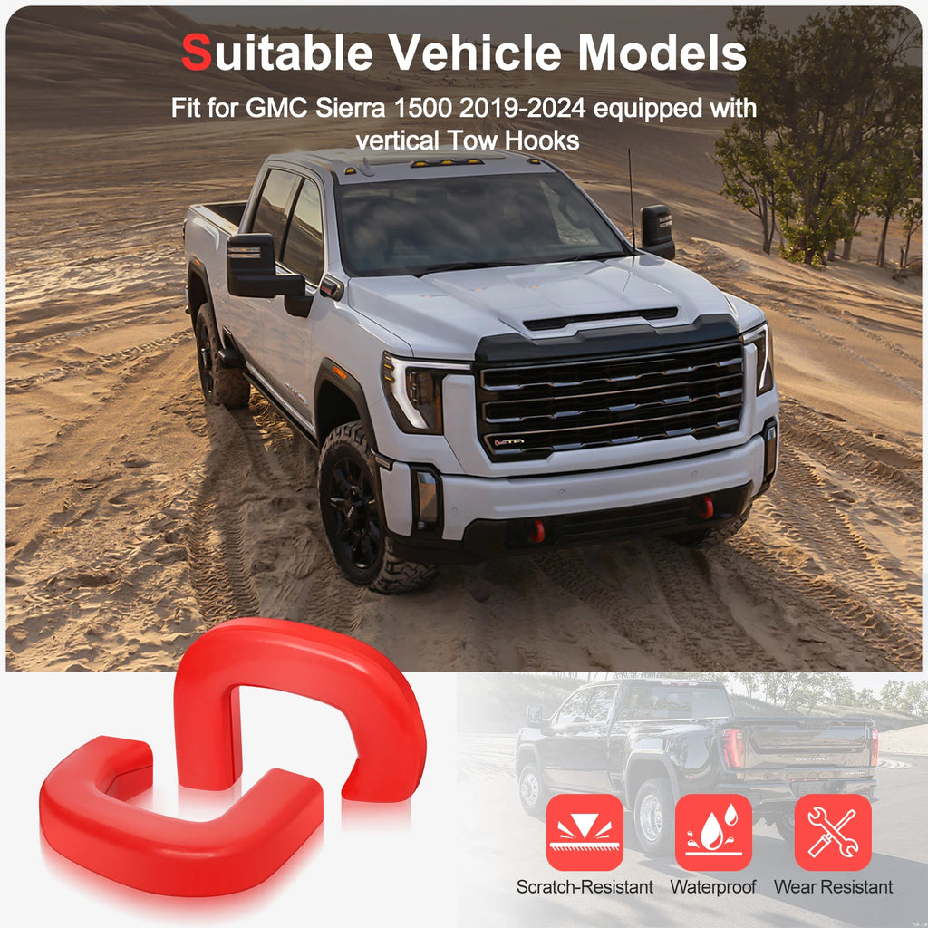 Tow Hitch Covers for GMC Sierra 1500 2019-2024, Customized Tow Hook Cover Compatible with GMC Sierra 1500 Accessories