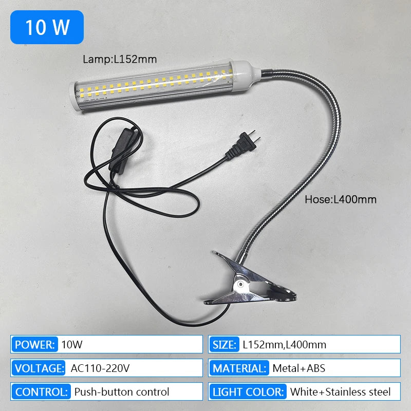 Magnetic LED Work Light, Bendable Waterproof Oil Proof Aluminum Clamp Lamp