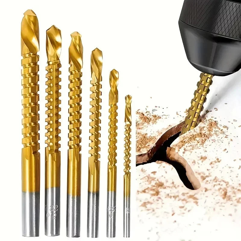 6pcs HSS Twist Drill Bit Set 3-8mm for Wood/Metal/Plastic