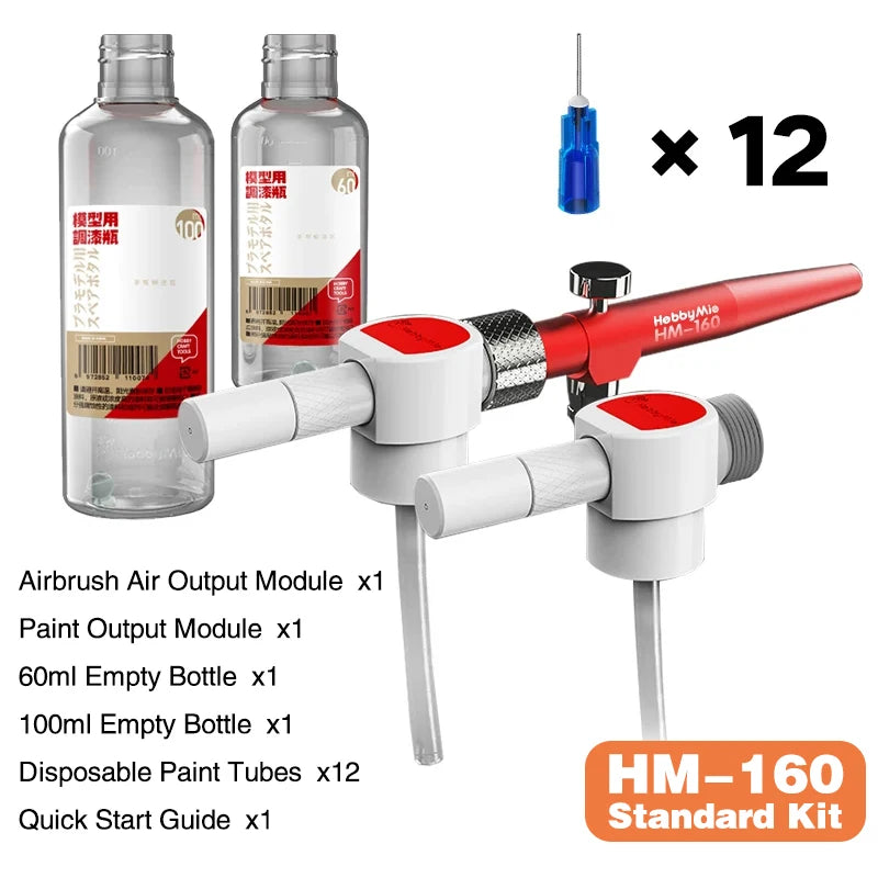 Wash-Free Modular Airbrush Kit, No-Clean Spray Gun for Model Hobby Painting