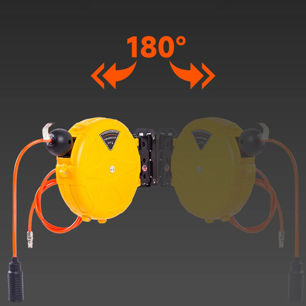 Automatic Retractable Air Hose Reel with 10M Air Hose Slow Retraction for Outdoor Car Washing Workshop Garage Garden Watering