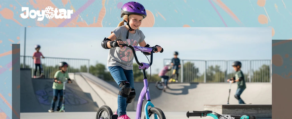JOYSTAR 12" Kick Scooter for Kids 5+ Teens & Youth with Adjustable Handlebar Big Wheel 2-Wheel Scooter Rear Drum Brakes