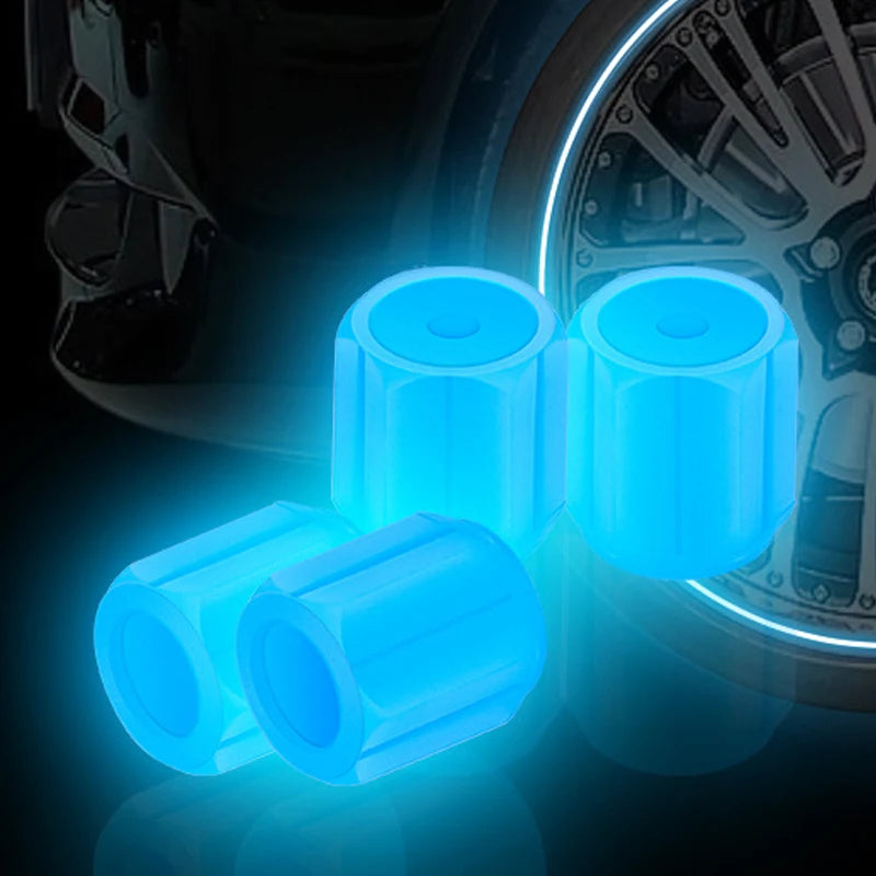 Glow-in-the-Dark Tire Valve Caps for Car & Motorcycle, 4/8/20 Pcs