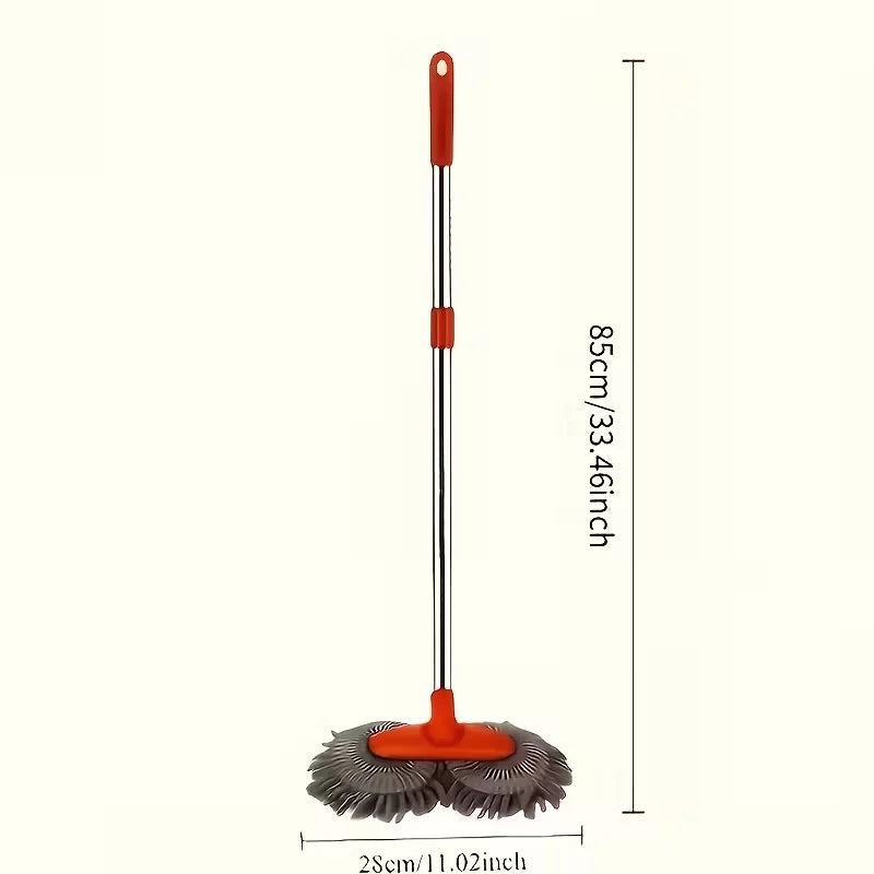Double-Head Rotating Chenille Car Wash Mop with Long Handle