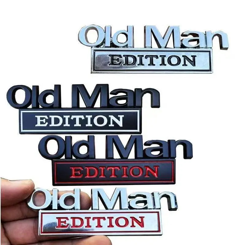 Old Man Edition 3D Metal Fender Sticker for Cars, Trucks and SUVs