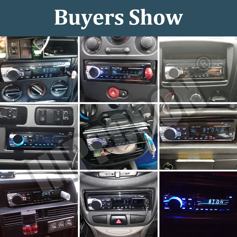 Car Radio 1 Din Stereo Player Digital Bluetooth MP3 Player FM Radio Stereo Audio Music USB With In Dash AUX Input