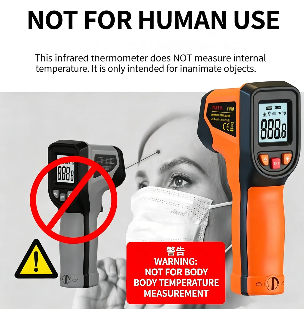 New Infrared Thermometer Handheld Temperature Gun Non-Contact Laser Heat Tester or Industrial Home Automobile Use