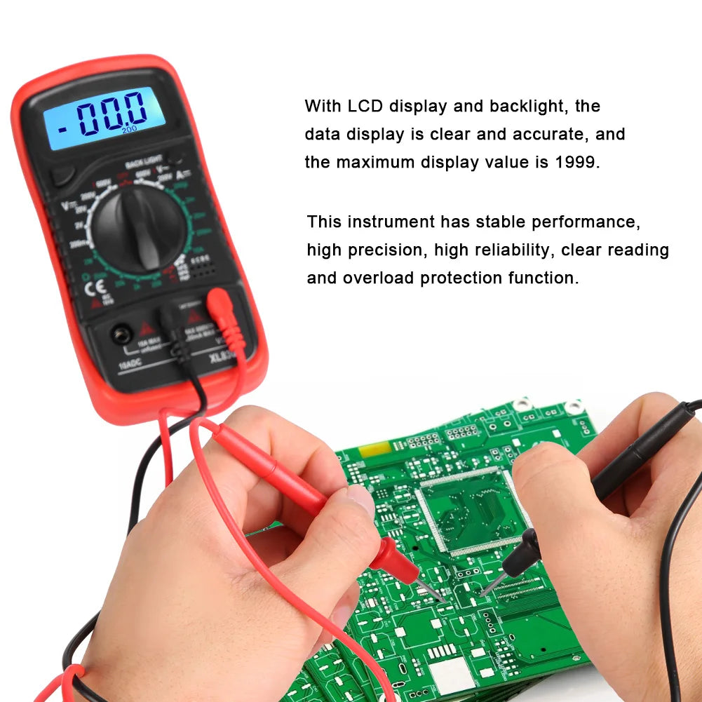 Digital Multimeter XL830L Handheld LCD Digital Multimeter Voltmeter Ammeter Ohmmeter Current Voltage Tester Multimeter