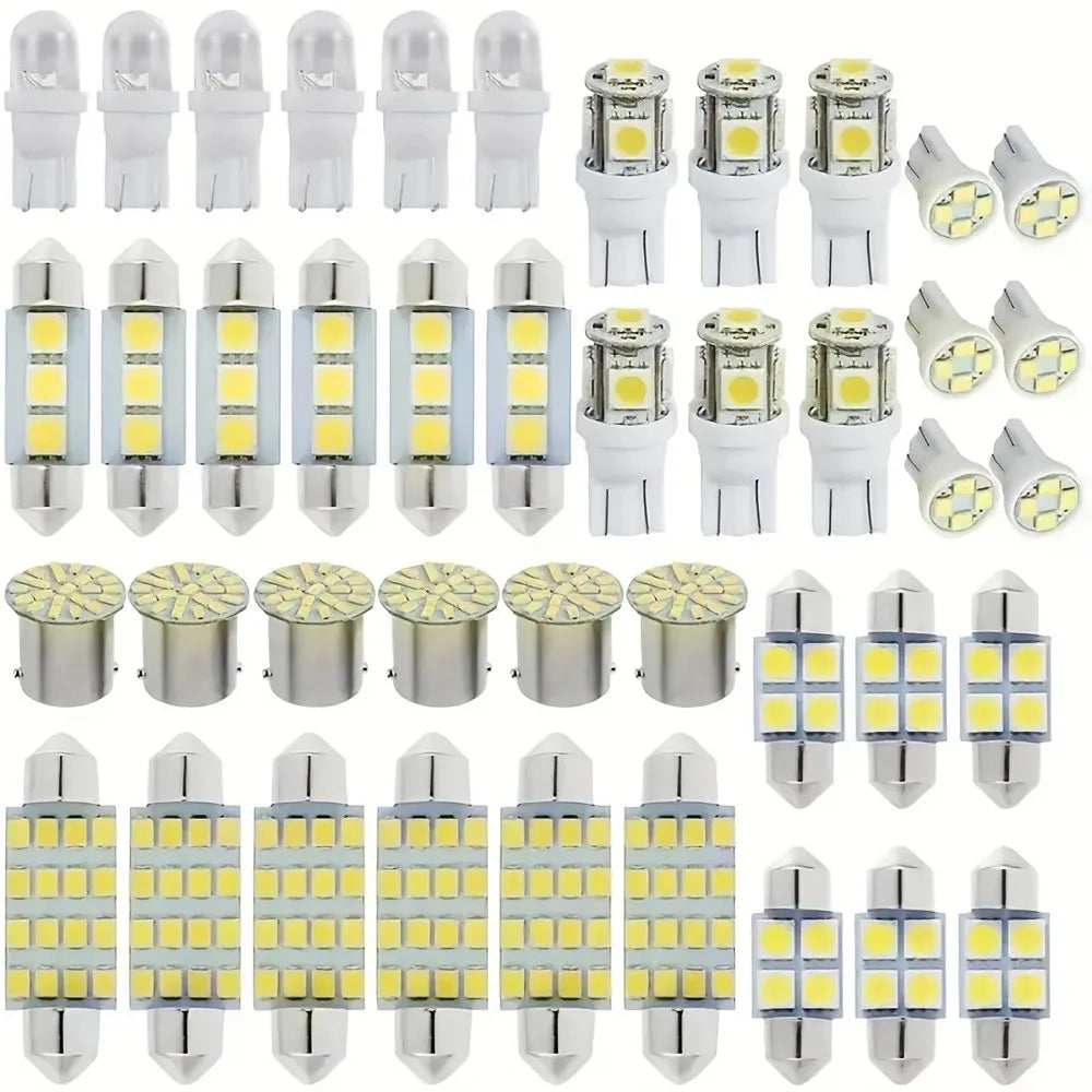 Boxed 42pcs LED Car Interior Light Kit LED Map Dome W5W 12V 2825 192 194 158 168 501 921 175 PC175 906 904 161 NoBatteryRequired
