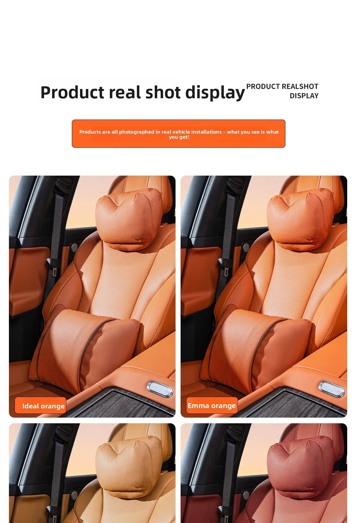 Perforated Artificial Leather Car Headrest or Backrest Cushion