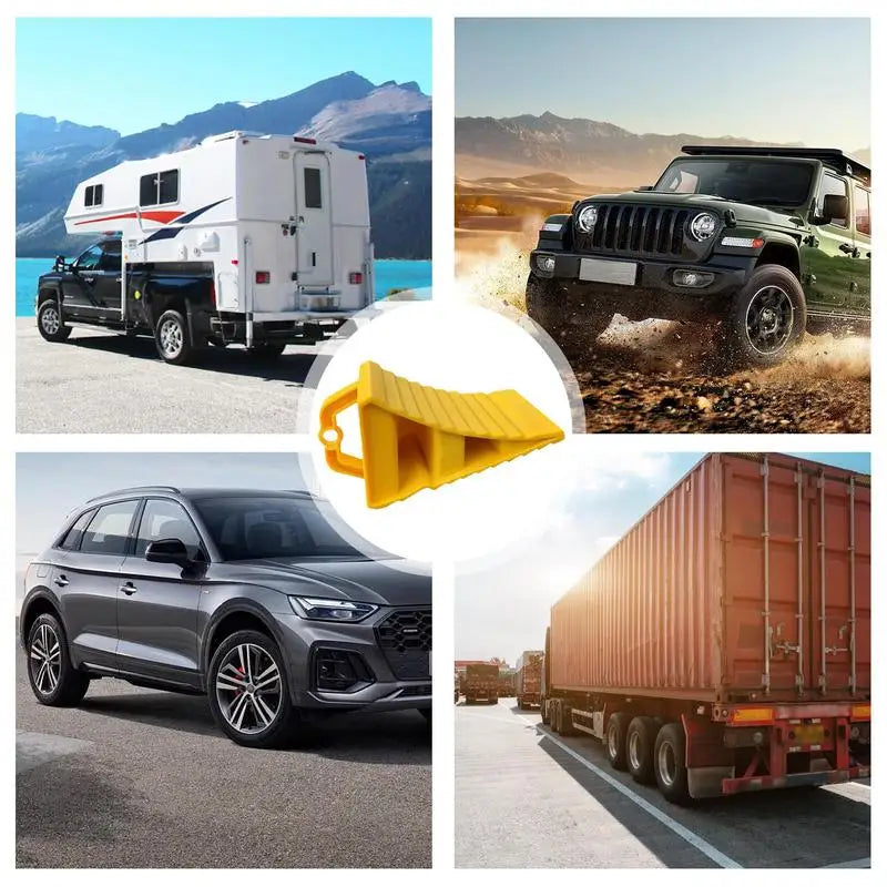 2pcs RV Wheel Chocks Multipurpose Anti-Slip car Wheel Chocks Portable Tire Chocks Wear-Resistant Tire Stopper for Trucks RVs