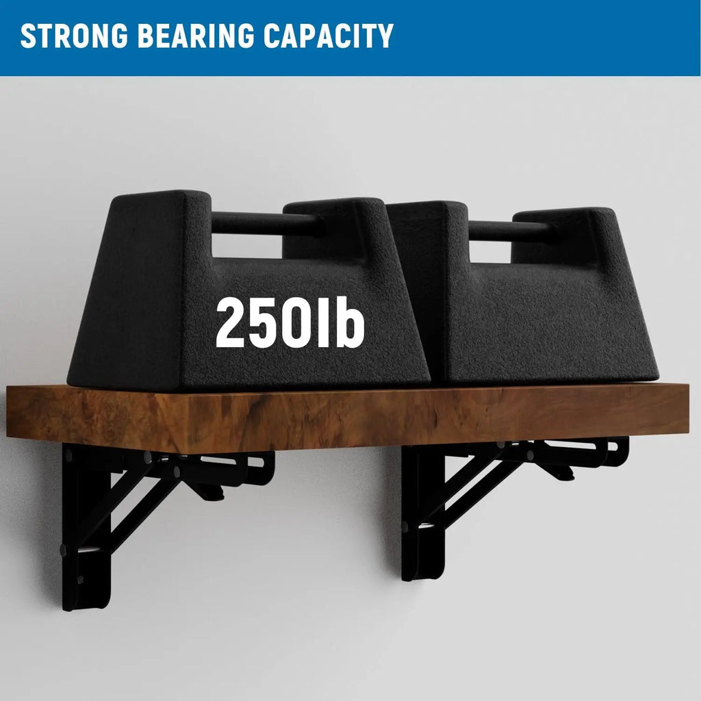 2-Piece Heavy-Duty Adjustable Folding Shelf Brackets