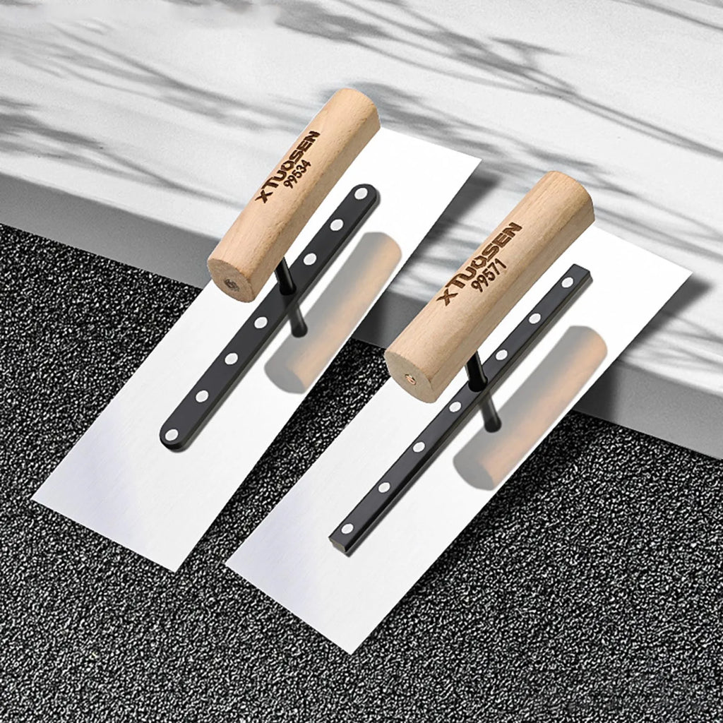 1Pcs Stainless Steel Professional Bricklaying Trowel Cement Scraper Mud Board Construction Plastering Tool with Handle