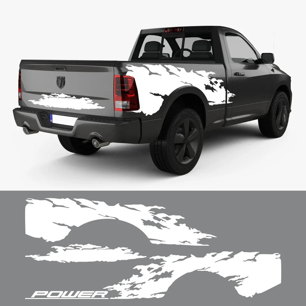 Pickup Side Bed and Tailgate Vinyl Graphic Sticker, 3pc
