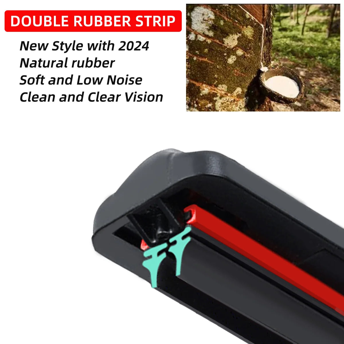 Universal Double Rubber Windshield Wiper Blade, 14 to 26 Inch