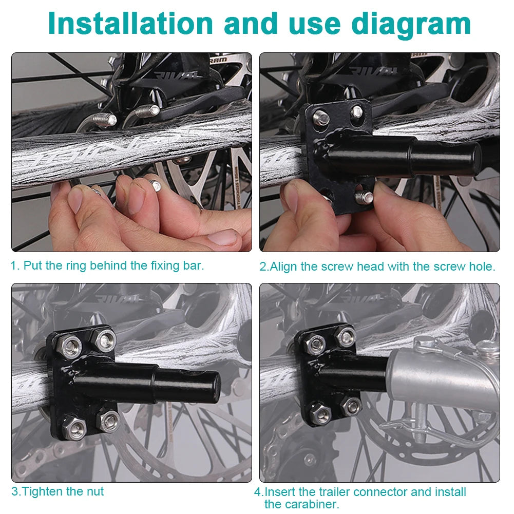 Bicycle Rear Racks Steel Bike Trailer Hitch Coupler Universal Baby/Pet High Quality Replacement Bicycle Trailer Hitch Adapter
